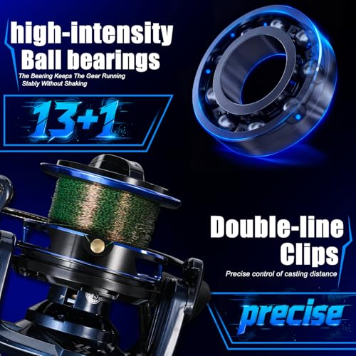 SOUGAYILANG Surf Fishing Rod and Reel Combo, Heavy 3-Piece Travel Spinning Rod with Reel for Red Drum, Striped Bass, Beach & Saltwater Fishing(9'/10'/11'/12') - color: blue, size: 9ft