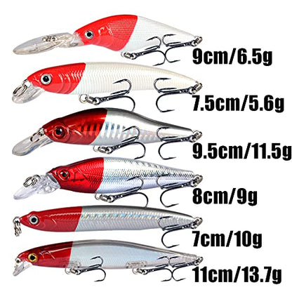 LINGYUE Bass Fishing Lures Kit Set Topwater Hard Baits Minnow Crankbait Pencil VIB Swimbait for Bass Pike Fit Saltwater and Freshwater