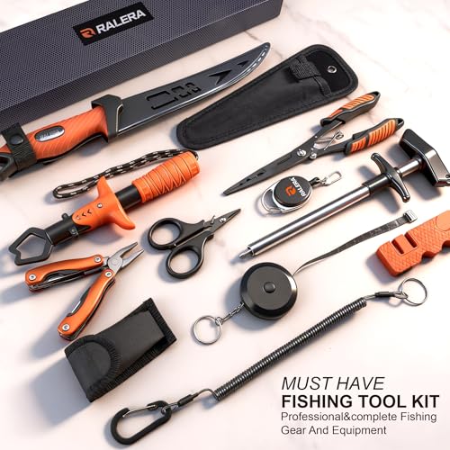 Fillet Knife Set for Beginner, Fishing Pliers Precisely, Fish Measuring Tape, Non Slip Grip Fishing Knife, Saltwater Fishing Accessories, Great Value Fishing Tackle - style: 9pc fishing tool kit