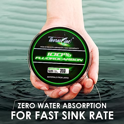 100% Pure Fluorocarbon Fishing Line - Premium Leader Material from Japan - High Strength, Abrasion-Resistant, Fast Sinking - Freshwater and Saltwater Fishing Leader - size: 8LB/0.22mm/125Yds