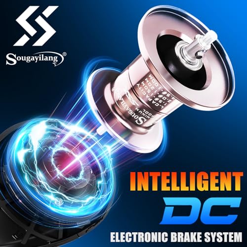 Sougayilang Baitcasting Reel with Digital Anti-Backlash Control - Smart Computer Braking System, 7.2:1 Gear Ratio, 18.5LB Max Drag-Easy Casting Baitcaster for Beginners & Bass Anglers - color: black, size: Left Hand