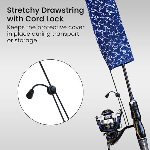 Pristis Fishing Rod Sleeve, Premium Neoprene Storage Cover Bag, 60'' Length Puncture Resistant Fly Fishing Rod Sock Tube Protector, Lightweight Protective Cover for Spinning Casting Trolling Poles