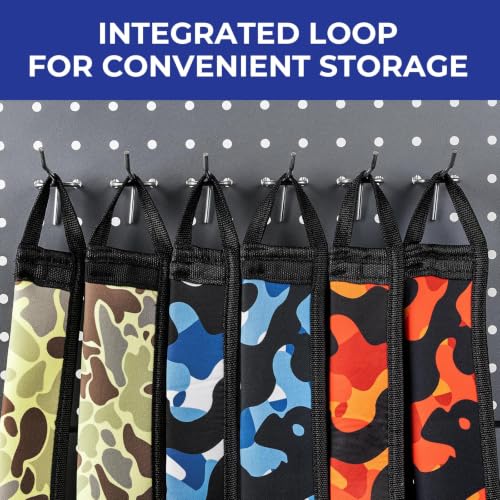 KastKing MeshGuard Camo Neoprene Fishing Rod Socks, Fishing Rod Sleeve, Floating Rod Sleeves, Adjustable Lanyard & Built-in Hanging Loop, Fits Casting, Spinning, and Fly Rods - color: Khaki Camo 4 Pcs, style: Casting/Trolling