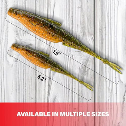 6th Sense Flush 5.2 Soft Jerkbait – Realistic Fin Details, Keel-Style Belly, Built Weed Guard – 5.2inch (8/pk) - Made in The USA (Ghost Ice Minnow)