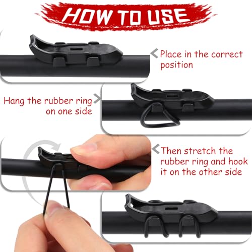 Magnetic Hook Keeper for Fishing Rod, [4Pcs] Quick Installation Fishing Bait Holder with 2 Sizes of Rubber Rings, Lure Magnetic Keeper for Fly Fishing Tackle & Rod Storage
