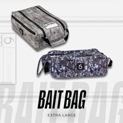 6th Sense Fishing Tackle Bag Extra-Large Bait Bag – Water-Resistant, Holds 20–25 Packs (Gray) - color: Gray