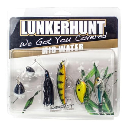LUNKERHUNT Deep Diving Crankbaits – 4-Pack | Premium Hard Bait Fishing Lures for Bass, Walleye & Saltwater | Ideal for Deep Water Action - color: 4-Pack Mid Water