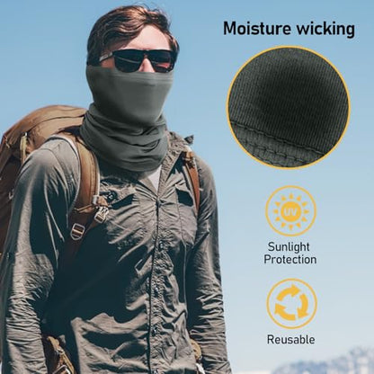 TICONN Neck Gaiter Face Cover Scarf, Neck Warmer Breathable Sun & Wind-proof for Skiing Fishing Hiking Cycling - color: Dark Gray-4pk, style: Quick Dry