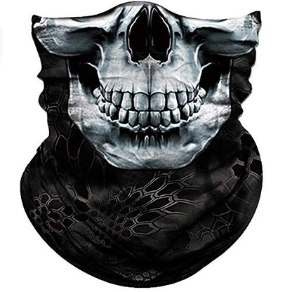 Obacle Neck Gaiter Face Mask Bandana for Dust Wind Sun Protection for Men Women - color: Black Nose White