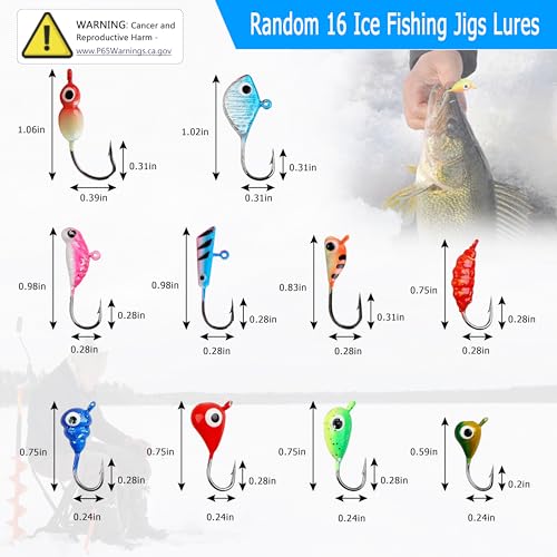 Ice Fishing Rod Lightweight Ice Fishing Gear Portable Spinning Rod 23" Ice Fishing Pole Winter for Trout Walleye Perch Panfish Crappie - style: Ice Fishing Gear