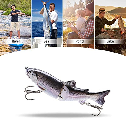 TRUSCEND Swimmax Easy Catch Fishing Lures with BKK Hooks, Wiggling, Vibrating, Rattling and Gurgling for More Bite, Heavy-Duty Dyneema Fiber Jointed Swimbaits for Bass, Trout, Walleye, Crappie, Pike - color: F-5.12",0.85oz