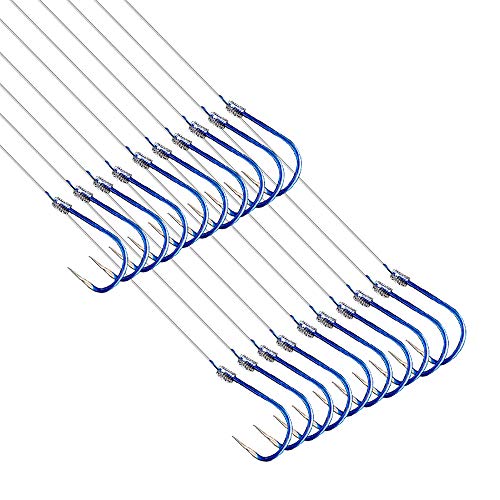 AMHDV Small Fishing Hooks with Line, Super Quick Penetration Fishing Hook Tie Nylon Line (Pack of 20) - style: 14#