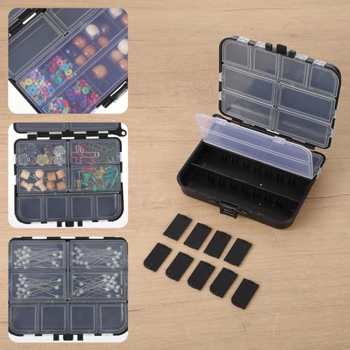 Kifmurase 10PCS Plastic Tackle Box Organizer, Mini Fishing Tackle Box, Small Parts Fishing Lure & Hook Boxes Storage Containers, Kayak Fly Boxes, Tackles Storage Bin for Crafts Beads Screws Nail Pins