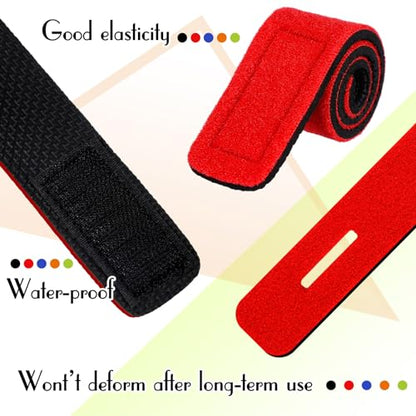 Wettarn 30 Pcs Fishing Pole Straps Fishing Rod Wrap Elastic Pole Carrier Rod Ties Stretchy Holder for Gear and Equipment Casting Rods Holder Strap Belt - style: Red