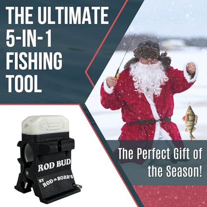 Rod Bud - The Ultimate 5 in 1 Fishing Tool, Perfect for Ice, Fly and Summer Fishing! (Line Cutter, Hook Eyelet Threader, Hook Eyelet Cleaner, Line Trimmer, Hook Sharpener)