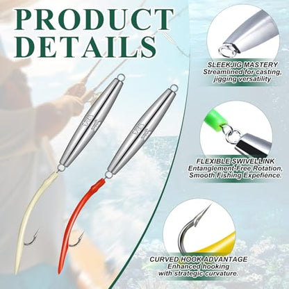 6 Pcs 2oz A17 Diamond Jigs Saltwater Fishing Lures Flat Metal Jigging Spoon Baits for Surf Fishing Bottom Bouncing Sinking Casting Vertical Ocean Lures for Bluefish Striper Tuna Freshwater