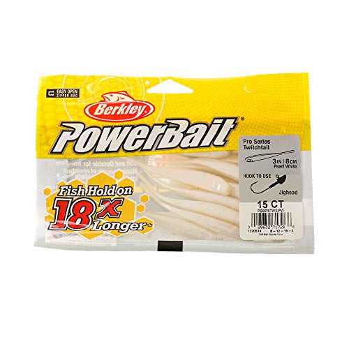 Berkley PowerBait Pro Twitchtail Minnow Fishing Bait, Pearl White, 3in | 8cm, Irresistible Scent & Flavor, Realistic Profile, Ideal for Bass, Walleye, Trout and More