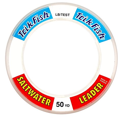 TrikFish Monofilament Leader Line for Saltwater Fishing - Premium Mono Leader Fishing Line - Saltwater Leader Material - Clear, High-Strength & Abrasion Resistance, User-friendly Wrist Spool - 50 Yard - size: 50 Yards, style: 80lb Test