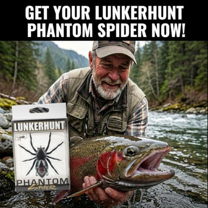 LUNKERHUNT Phantom Spider Lure for Bass Fishing (2.5 Inch) | Topwater Spider Fishing Lure with Natural Walking Action | Soft Hollow Body Weedless Hooks for Trout and Pike - color: Widow Maker
