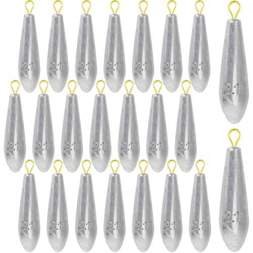 Landhoow Drop Shot Fishing Sinker Weights Kit Freshwater Catfishing Fishing Sinker Bass Casting Removable Line Saltwater Streamlined Snap Weight for Trolling Surf Tackle - size: 2.1 oz