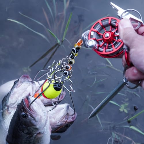 Reel, Aluminum Reels for Trout Pike Fly Fishing Winter Ice Wheel Fly Tackle Aluminum Saltwater - color: Blue with base, size: Standard