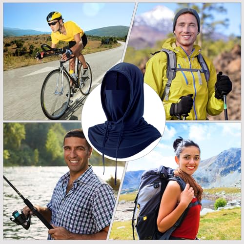 Cooling Balaclava Face Mask Breathable Full Head Mask Sun Protection Neck Cover UV Face Cover for Men Women - color: Dark Color