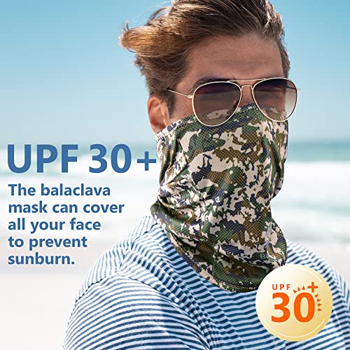 Balaclava Ski Mask, Sun UV Protection Breathable Full Head Face Mask for Men Women Skiing Cycling - color: Camo Green