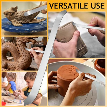 VILLCASE Pottery Tool Fish Texture Sculpting Tool 6.4 inch Dragon Scale Fish Scale Clay Craft for Pottery Modeling Ceramics