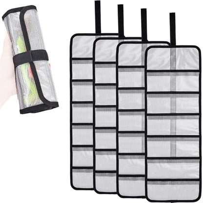Roll Up Fishing Lure Wraps Set-Durable Lure Bag 6 Pocket PVC Protective Cover Saltwater Hook Covers Fabric Lure Protector Trolling Lure Tackle Box - color: Clear 4-pack, size: 25" X 9"