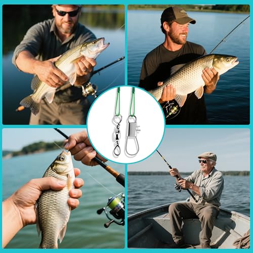 40Pcs Anti-Bite Wire Fishing Leaders with Swivel Snap | Multi-Strand Stainless Steel Fishing Leader Line for Lures, Bait Rigs & Hooks, Pike and Bass Fishing, 8in/10in/12in - size: 10in_25cm_40pcs