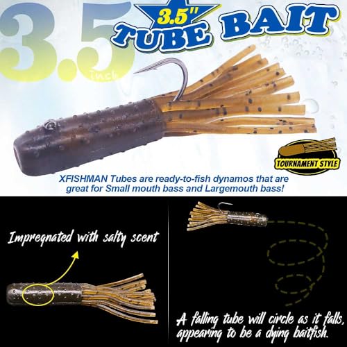 Tube-Baits-for-Bass-Fishing-Lures-Soft-Plastic-Bait-Worm-Tube Jigs Kit with Smallmouth Large Mouth Bass Lake Trout