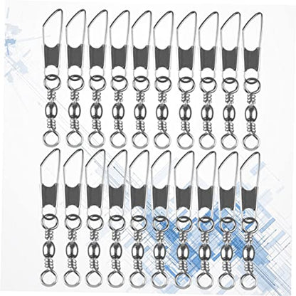 30pcs Rolling Resistance Swivel Fishing Hook Line Connector Fishing Rolling swivels Fishing Swivel Connector connectix Fishing Rolling Connector Stainless Steel to Rotate Ring - size: 10#
