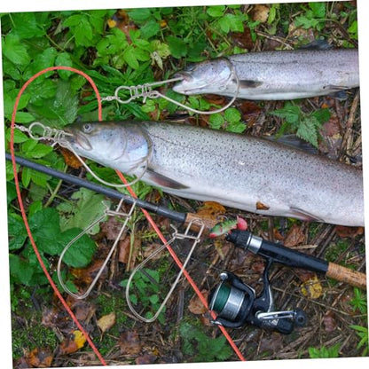 Happyyami 5pcs Outdoor Fishing Accessory Stainless Steel Fish Stringer Clip Secure Fish Locks