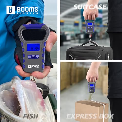 Booms Fishing Scale with Fish Gripper: Digital Fish Scale and Lip Gripper Combo - Fish Weigher with 65lbs/30kg Capacity, USB Charging, LCD Display, Memory Storage - Fishing Tools for Men, XW50 - size: WIth fish gripper