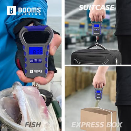 Booms Fishing Scale with Fish Gripper: Digital Fish Scale and Lip Gripper Combo - Fish Weigher with 65lbs/30kg Capacity, USB Charging, LCD Display, Memory Storage - Fishing Tools for Men, XW50 - size: WIth fish gripper