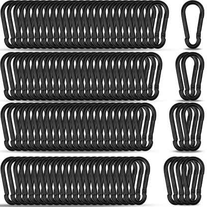 120PCS M4 Heavy Duty Carabiner Clip, 1.57Inch Snap Hook Quick Link Small Carabiner Clips,Spring Link Buckle for Fishing Camping Hammock Dog Leashes-110LBS Holding Capacity (Black) - color: Black, size: 120PCS-M4