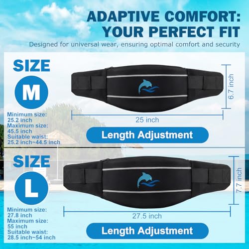 YOTAN Swim Belt for Adults, Flotation Belt with Reflective Strips, Adjustable 3 Section Buoyancy Flotation Swimming Belts, Pool Exercise Equipment for Water Aerobic, Aqua Jogging, Low-Impact Workout - size: Medium