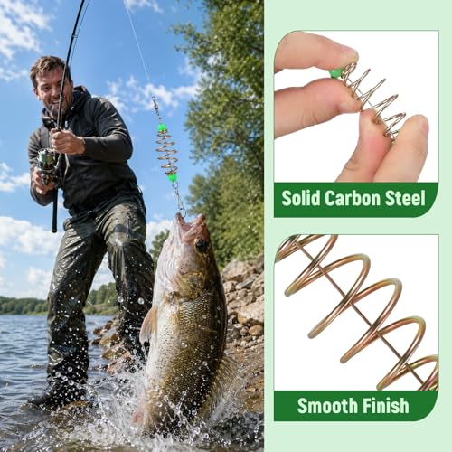 MAGICLULU Luminous Bead Spring Fish Bait Olive Shape Fishing Feeder Carp Bait Cage Fishing Accessories for Outdoor Angling