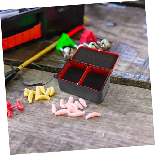 2pcs Double Layer Worm Bait Holder with Handle Leakproof Plastic Bait Storage Box for Freshwater Fishing Breathable Insulated Containers