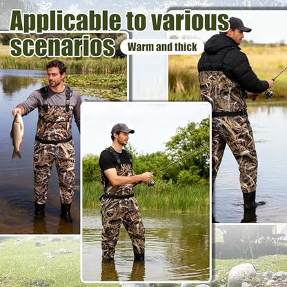 Neoprene Fishing Waders for Men, Waterproof Chest Waders - size: 14#