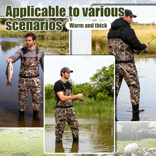 Neoprene Fishing Waders for Men, Waterproof Chest Waders - size: 11#