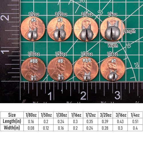 Dr.Fish 100 Pack Removable Split Shot Weights Lead Fishing Sinkers Fly Fishing Line Sinkers Reuseable Clip On Weights Freshwater Saltwater - size: 1/4oz