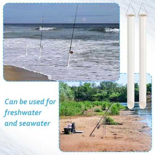 4 Pack 22in Sand Spike PVC Tubular Sand Spike Fishing Rod Holder for Surf Fishing for Beaches, Rivers and Sandy Beaches