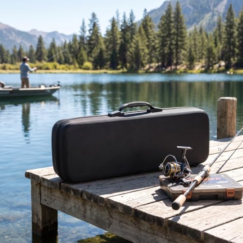 Gonetre Fishing Rod Case EVA Shockproof Hard Shell Fishing Pole Reel Gear Storage Bags Organizer