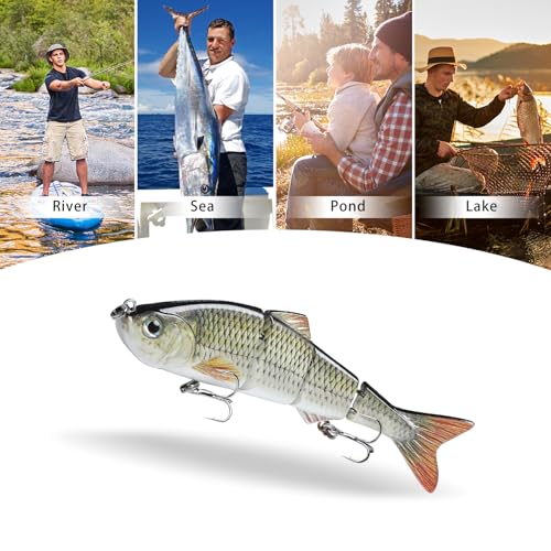 TRUSCEND Swimmax Easy Catch Fishing Lures with BKK Hooks, Wiggling, Vibrating, Rattling and Gurgling for More Bites, Heavy-Duty Dyneema Fiber Jointed Swimbaits for Bass, Trout, Crappie, Walleye, Pike - color: B3-6",1.4oz