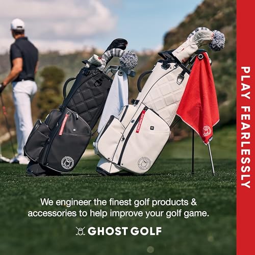 Ghost Golf Magnetic Towel (Caddie) - Ultra-Absorbent Microfiber Golf Towel | With Magnet for Golf Carts or Clubs - 18" x 40" Golfing Gear - Waffle Weave Pattern (Hot Pink) - color: Hot Pink