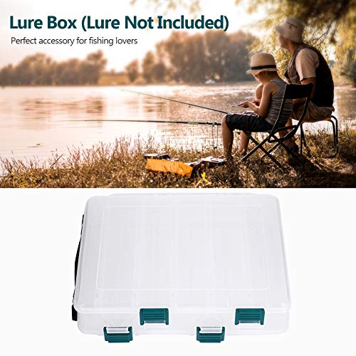 Double-Sided Fishing Lure Hook Tackle Box, Clear Visible Plastic Lure Case, Fishing Tackle Accessory Storage Box Case Container(10 Slots)
