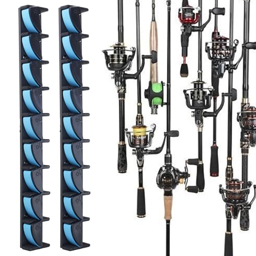 Wall Mounted Fishing Rod Rack 9 Vertical Holder Garage Poles for Wall Garage Boats Enduring Vertical Rack for Poles Storage Mount