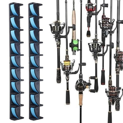 Wall Mounted Fishing Rod Rack 9 Vertical Holder Garage Poles for Wall Garage Boats Enduring Vertical Rack for Poles Storage Mount