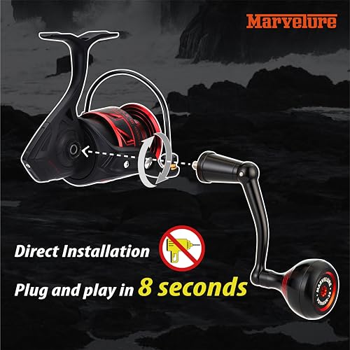 Foldable Power Handle for Penn Fierce III IV, Battle III HS Spinning Reel Replacement Handle (Not for Fierce Live Liner) - size: For Fierce/Battle HS 5000-6000 (Voyager Version)